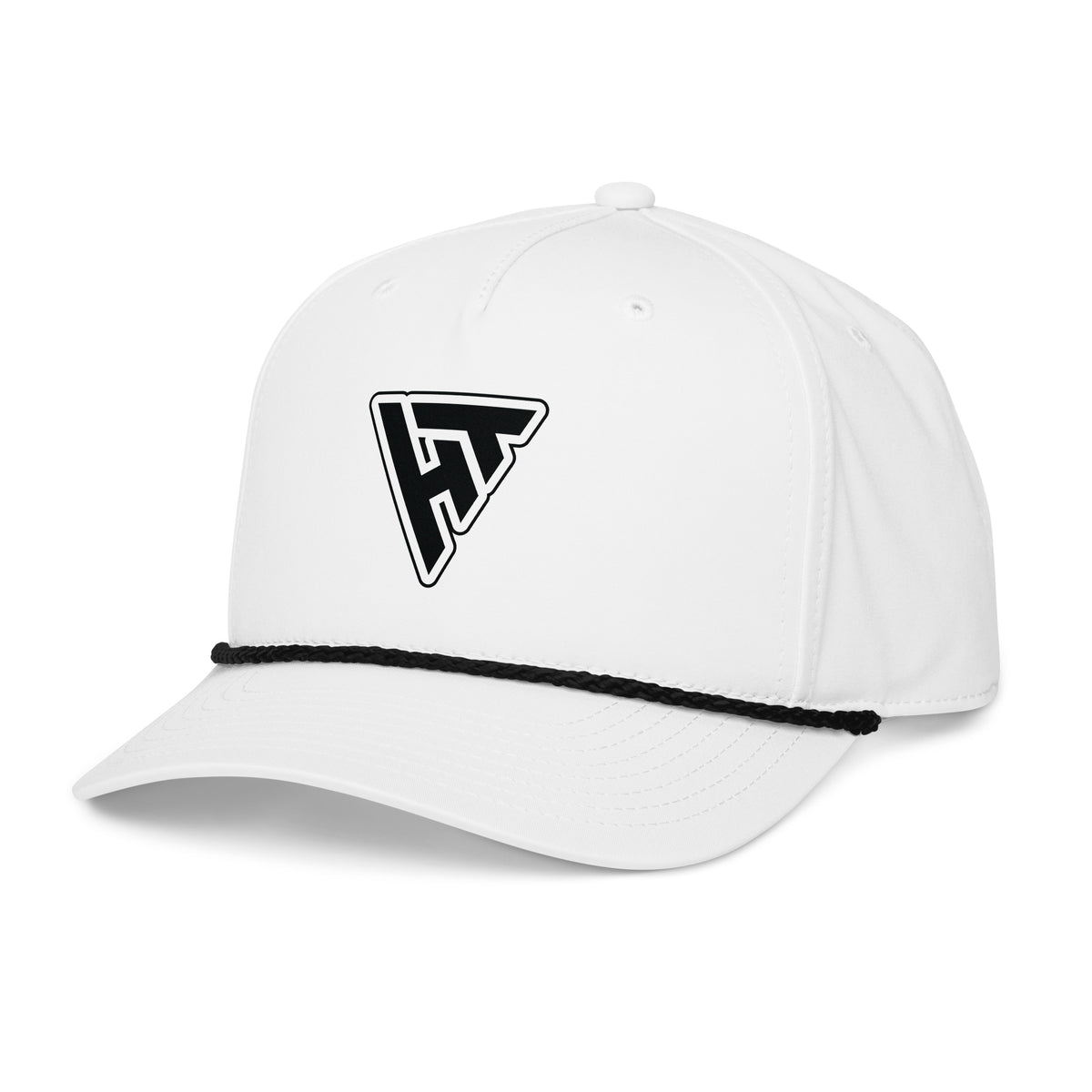 Hustle Classic Rope Cap — White/Black by Hustle Over Talent — left side view