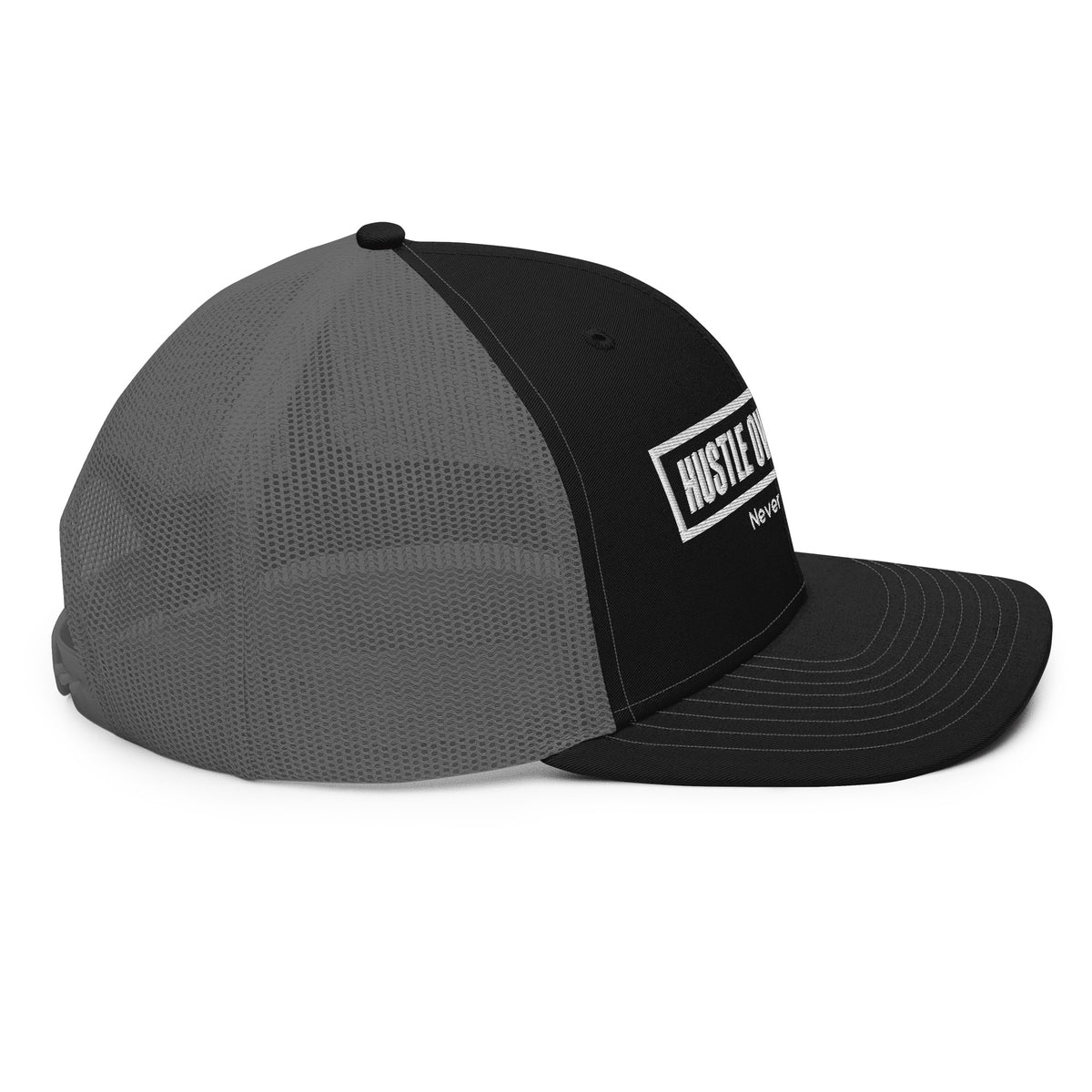 The OG Trucker Cap — Black/Charcoal by Hustle Over Talent — back view