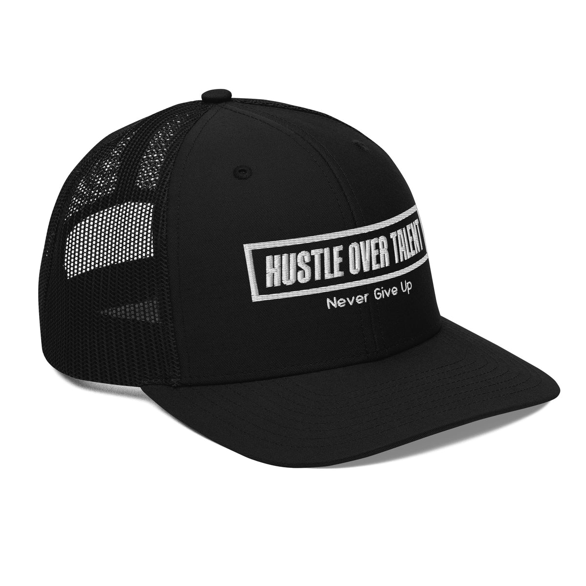 The OG Trucker Cap — Black by Hustle Over Talent — back view