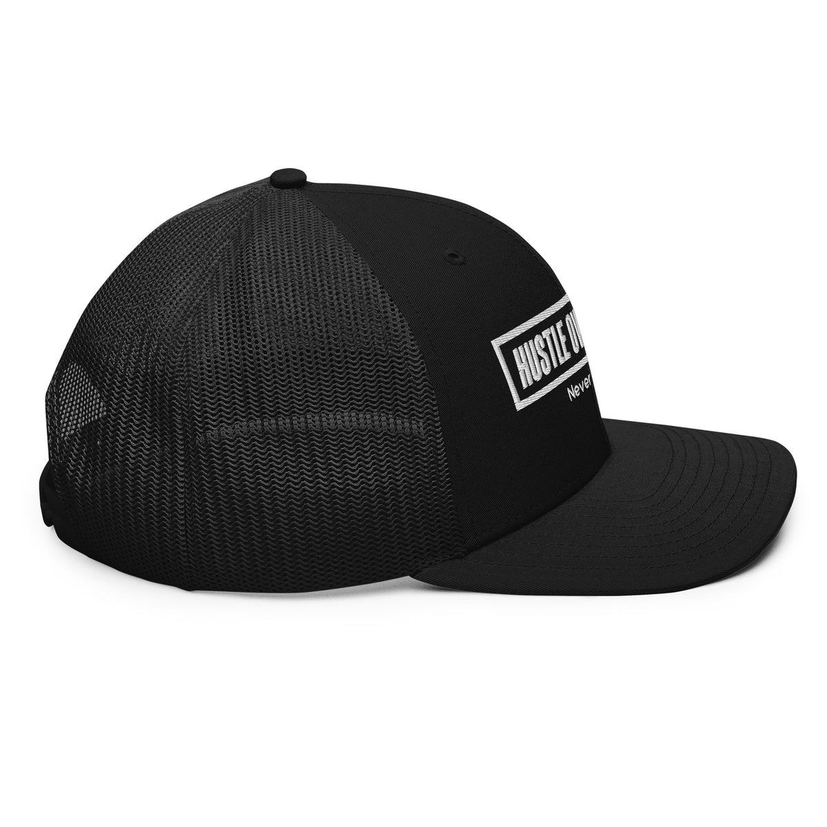 The OG Trucker Cap — Black by Hustle Over Talent — back view