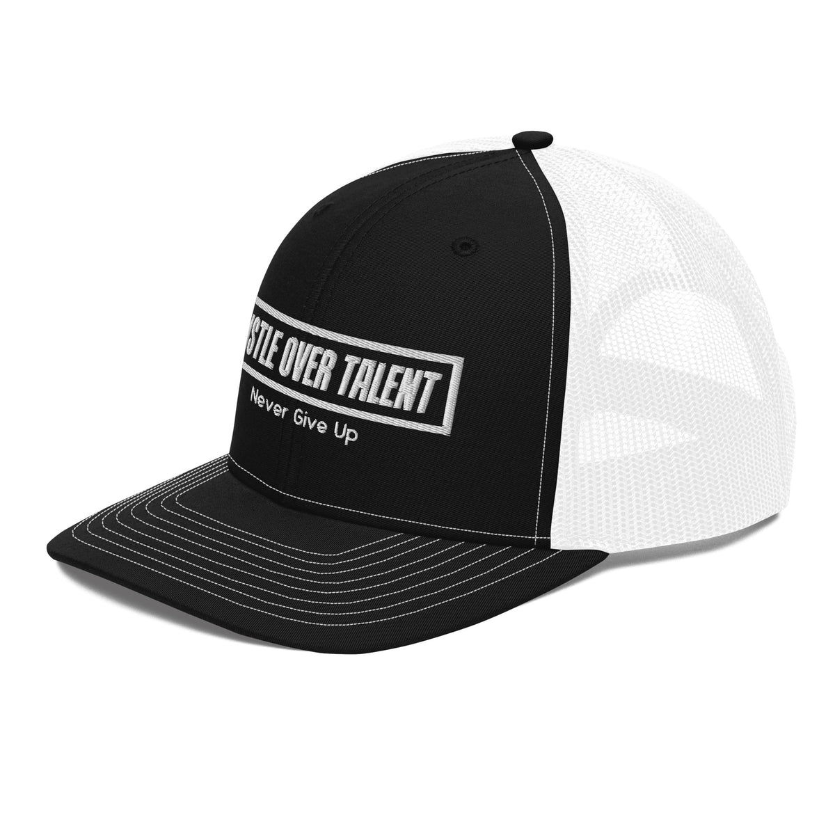 OG trucker hat black and white by Hustle Over Talent