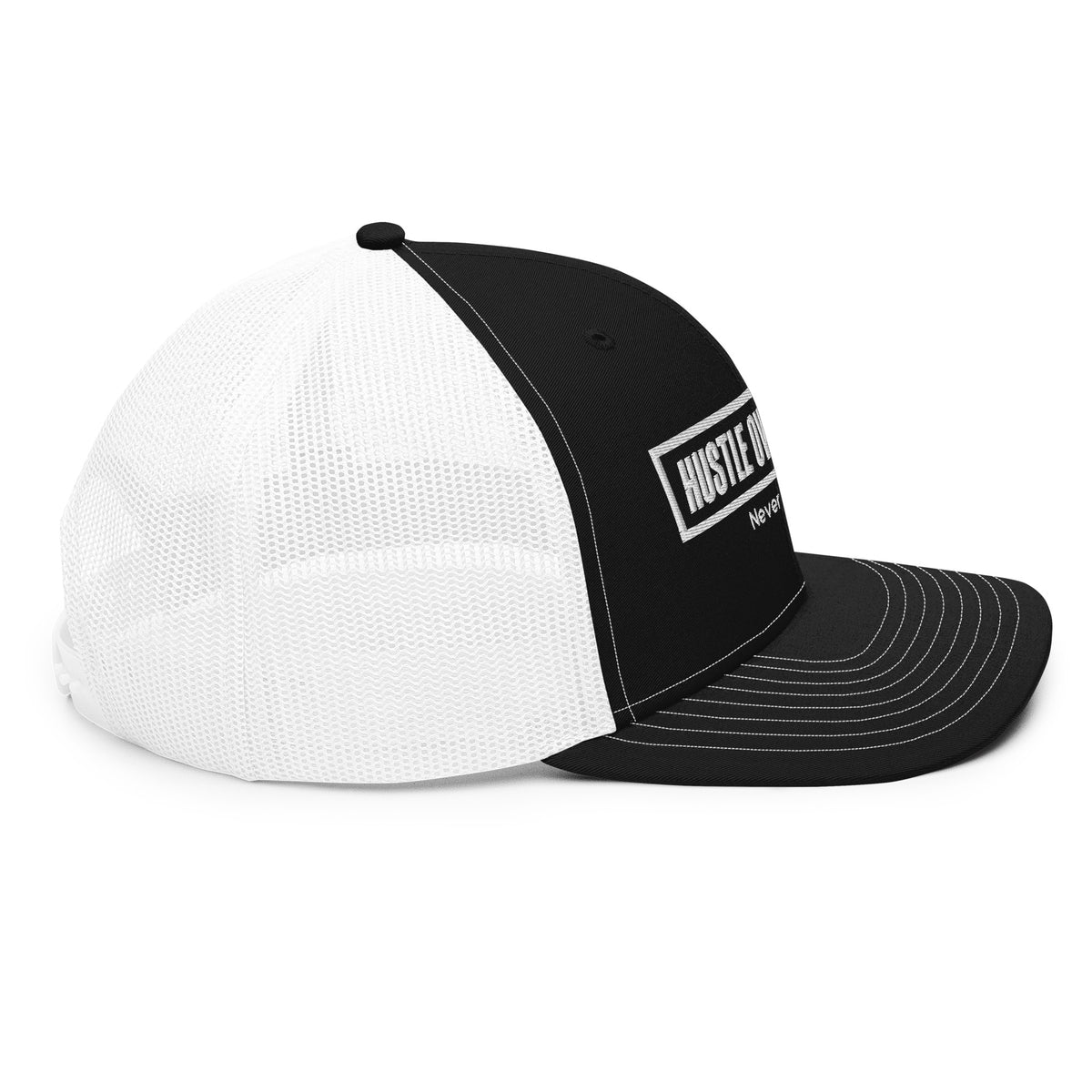 The OG Trucker Cap — Black/White by Hustle Over Talent — back view