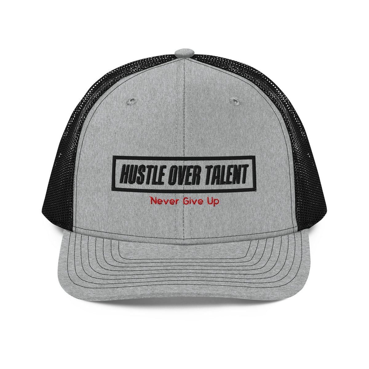 OG trucker hat heather grey and black by Hustle Over Talent