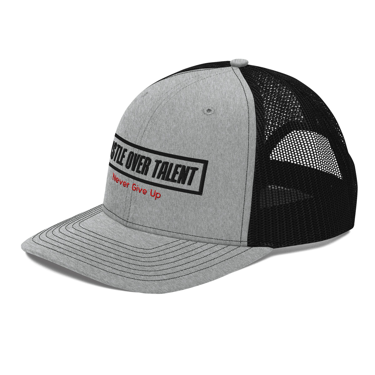 OG trucker hat heather grey and black by Hustle Over Talent