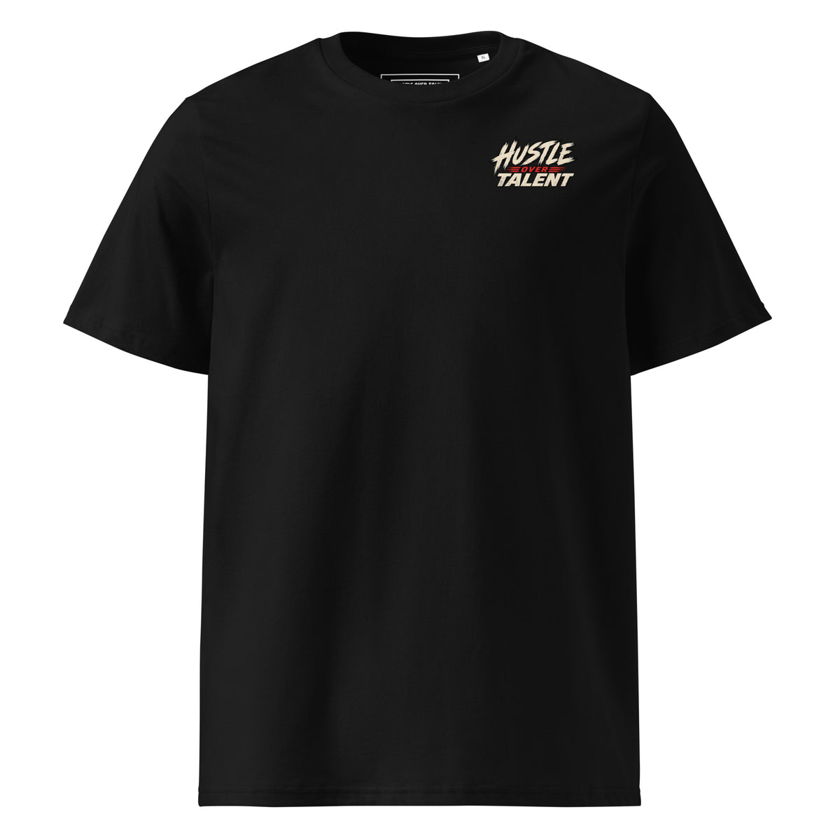 Earn Every Lap Racing Tee by Hustle Over Talent — black front view