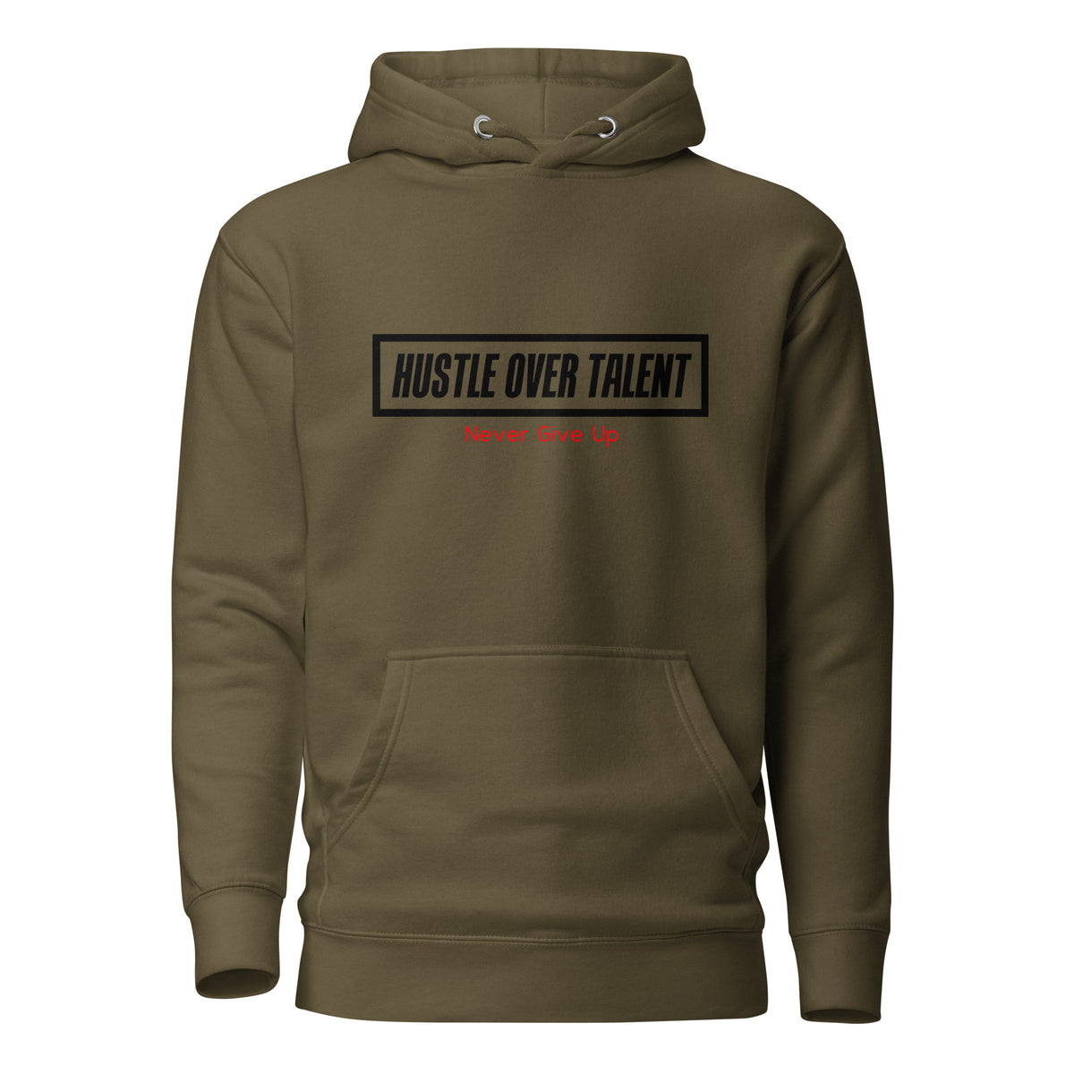 The OG Hoodie — Military Green by Hustle Over Talent — front view