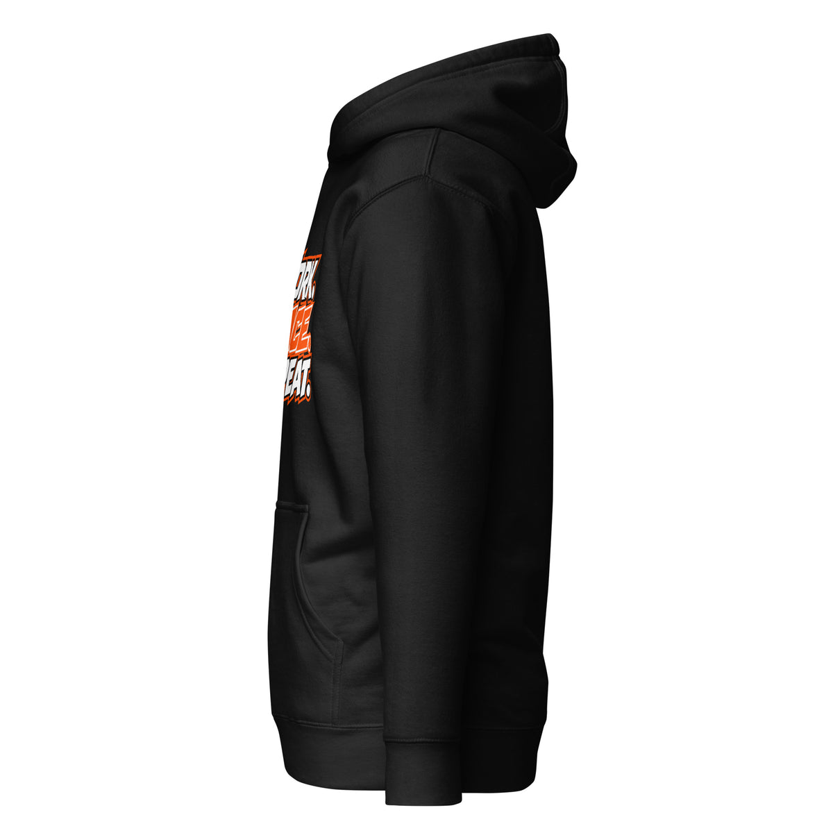 Orangeline Racing Hoodie by Hustle Over Talent — left side view