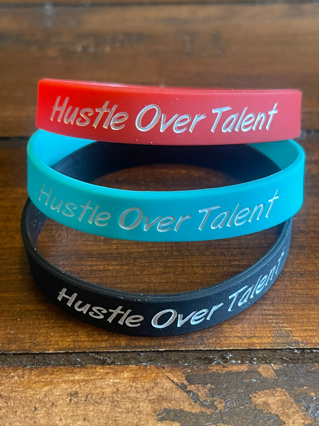 Hustle Over Talent Wristbands  ( Set of three)